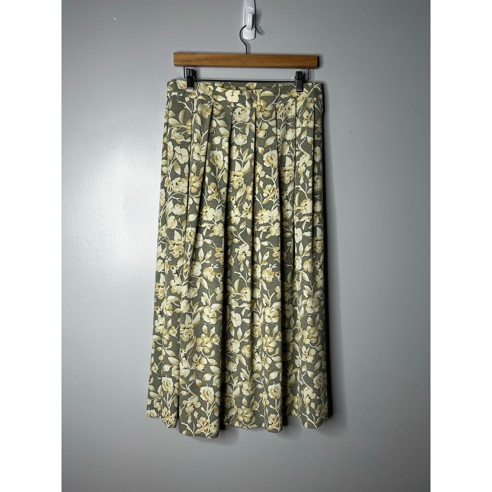 VTG Worthington Pleated Floral Fairy Maxi Skirt Women's 16 Cottagecore Romantic